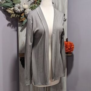 Elan gray waffle weave cardigan